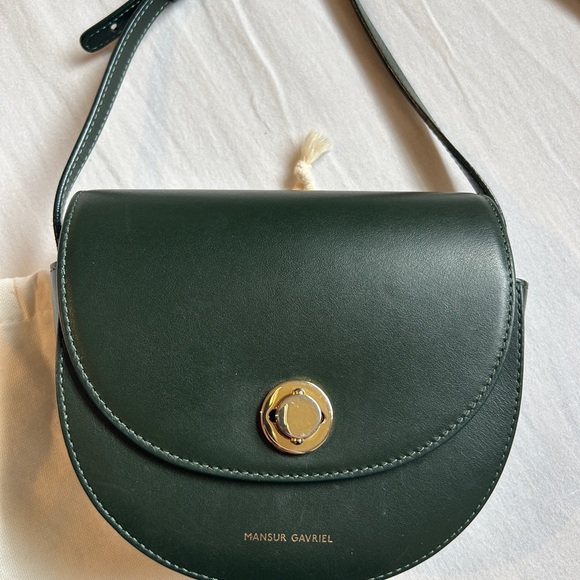 Mansur Gavriel Dark Green Mini Leather Crossbody Bag - Picture 2 of 6